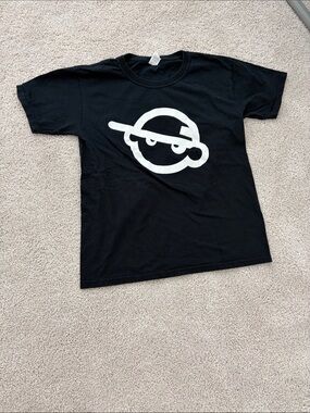 Fruit of the Loom Black Kids T-Shirt with White Graphic